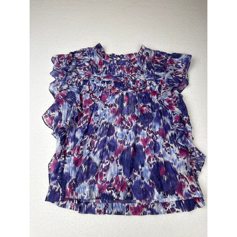 NWT Isabel Marant etolie abstract flutter sleeve layona blouse XS - Picture 6 of 14